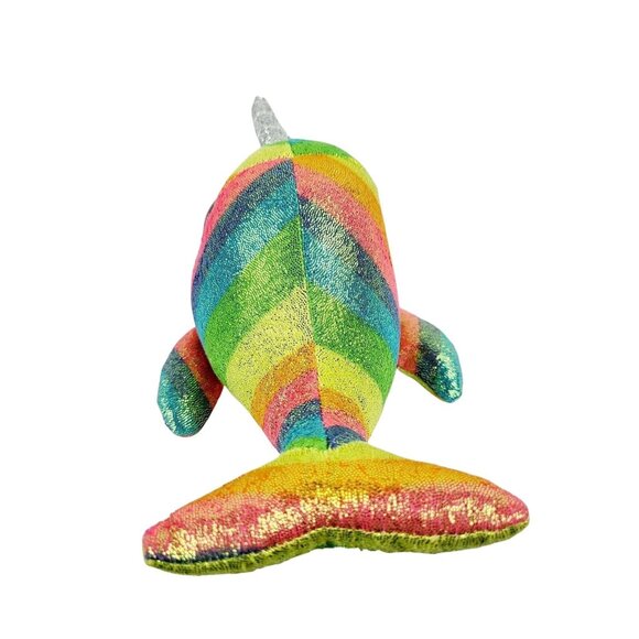 TY Beanie Boos Nori the Narwhal 8 inch Plush Rainbow Glitter Stuffed Animal Toy - Picture 4 of 7